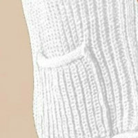 Off-white knit sweater vest detail, textured ribbed fabric and curved hem