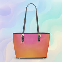 Orange and Pink Handbag | Pink Leather Handbag