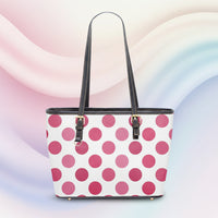 Pink Polka Dot Handbag | Pink Leather Handbag