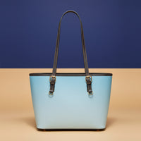 Light Blue Tote Handbag | Blue Leather Handbag