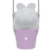 Handmade Leather Daisy Barrel Bag - Pastel Violet-4
