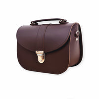 Olympia Handmade Leather Bag - Dark Brown-2