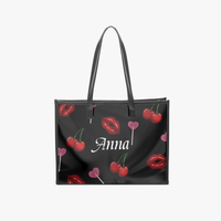 Clear PVC Tote Bags | Personalized Black Cherry Lips Stadium Bag