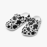Women's Black and White Cow Print EVA Clogs