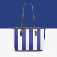 Blue White Striped Handbag | Blue Leather Handbag