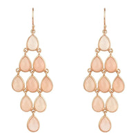 Erviola Gemstone Cascade Earrings Rose Gold Rose Quartz-0