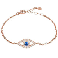 Evil Eye Elliptical Bracelet Blue Rosegold-0