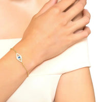 Evil Eye Elliptical Bracelet Blue Rosegold-1