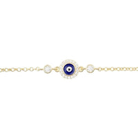 Evil Eye Enamel Dark Blue Bracelet Gold-2