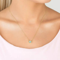 Evil Eye Mother Of Pearl Necklace Cz Gold-1