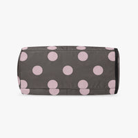 Women's Brown and Pink Polka Dot Canvas Sports Bag