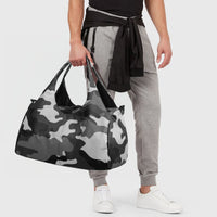Men's and Women's Black Camo Gym Bag in Canvas