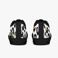 Leopard Print Trainers Womens White Multi Color Canvas Low Top Shoes