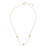 Flower Clover Triple Choker Necklace Gold-2