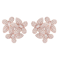 Flowers Large Stud Earrings Rosegold-0