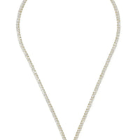 Garbo Oval Gemstone Tennis Necklace Ruby Gold-2