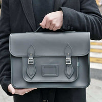 Handmade Leather Satchel - Graphite-1