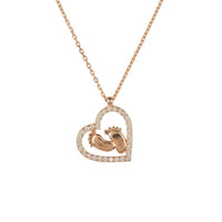 Heart Mum Pendant Necklace Rosegold-0