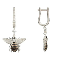 Honey Bee Drop Earrings Silver-2