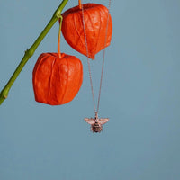 Honey Bee Pendant Necklace Gold-3