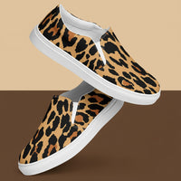 Cheetah Print Womens Canvas Shoes | Bold Pattern Slip-On Sneakers