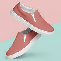 Coral Canvas Slip-On Shoes for Women