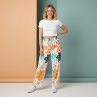 Wide Leg Floral Pants | Botanical Flower Spring Aesthetic Streetwear Joggers