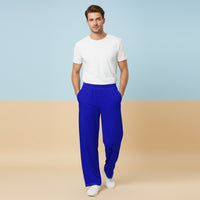 Cobalt Blue Wide Leg Pants | Electric Blue High Waisted Streetwear Flowy Joggers