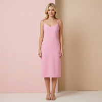 Pink Slip Dress | Cute Chiffon Midi Sun Dress