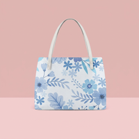 Tote Bags For Women Blue Floral Print