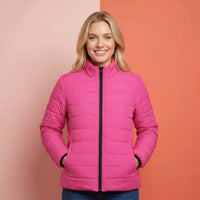 Pink Puffer Coat Womens | Hot Pink Vibrant Padded Outerwear