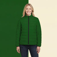 Green Puffer Coat | Vibrant Plain Green Insulated Puffer