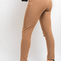Elastic Waist Button Detail Leggings