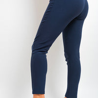 Elastic Waist Button Detail Leggings