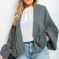 Knitted Balloon Sleeve Cardigan