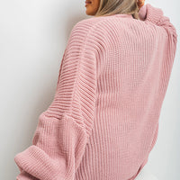 Knitted Balloon Sleeve Cardigan