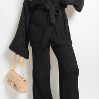 Belted Pocket Knit Co-ord Set