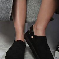 Faux Fur Slingback Closed Toe Sandals