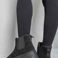Fluffy Platform Sole Chelsea Faux Fur Lined Ankle Boots