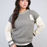 Round Neck Rock & Roll Print Knitted Jumper