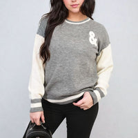 Round Neck Rock & Roll Print Knitted Jumper