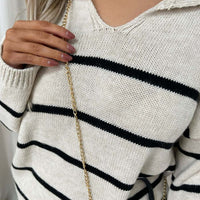 Loose Striped Knitted Top and Trouser Co-ord Set