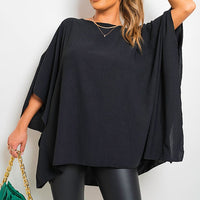Oversized Batwing Sleeve Casual Tops