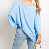 Oversized Batwing Sleeve Casual Tops