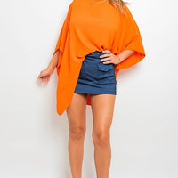 Oversized Batwing Sleeve Casual Tops