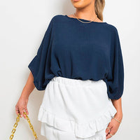Oversized Batwing Sleeve Casual Tops