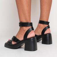 Cris Cross Ankle Strap Heeled Sandals