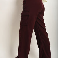 Wide Leg Drawstring Waist Flap Pocket Trouser