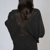 Knitted Jumper in Avocado Green with Patterned Back