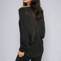 Knitted Jumper in Avocado Green with Patterned Back